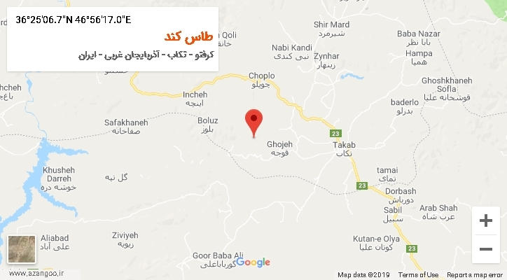 روستای طاس کند بر روی نقشه