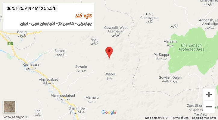 روستای تازه کند بر روی نقشه