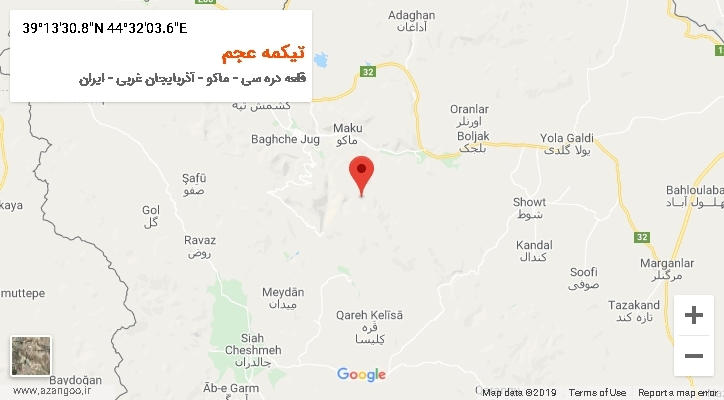 روستای تیکمه عجم بر روی نقشه