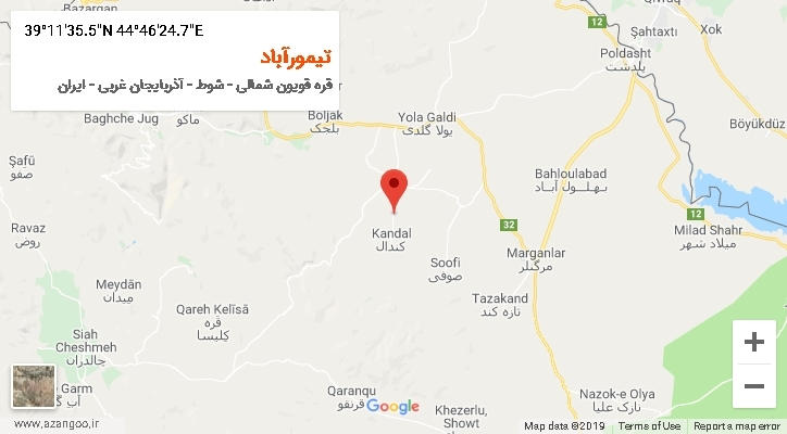 روستای تیمورآباد بر روی نقشه