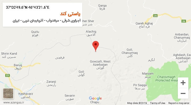 روستای یاستی کند بر روی نقشه