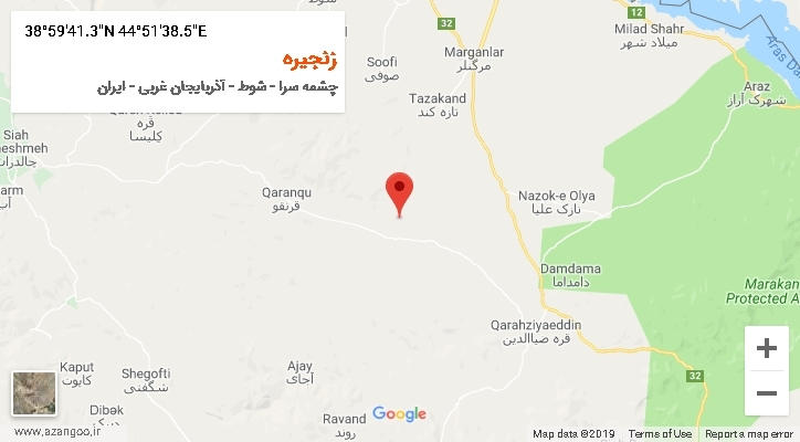 روستای زنجیره بر روی نقشه