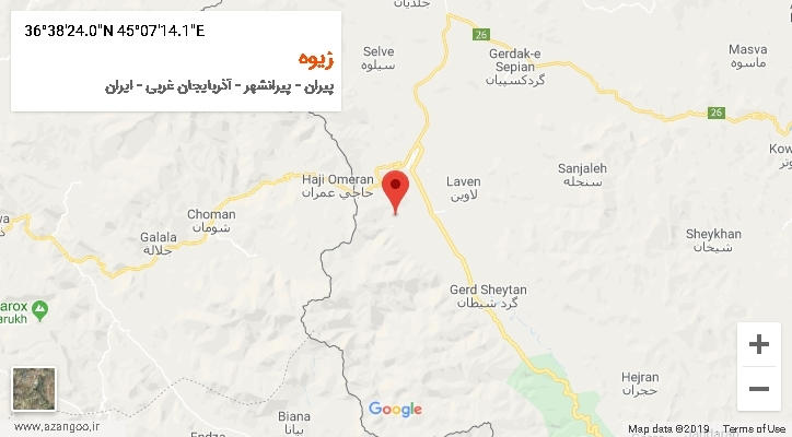 روستای زیوه بر روی نقشه