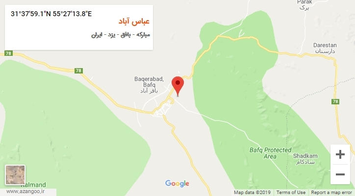 روستای عباس آباد بر روی نقشه