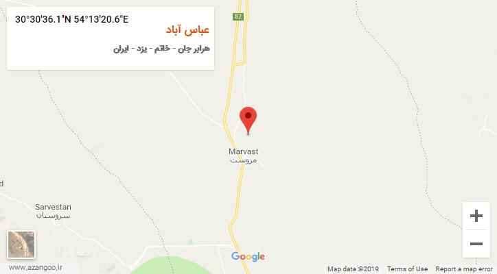 روستای عباس آباد بر روی نقشه