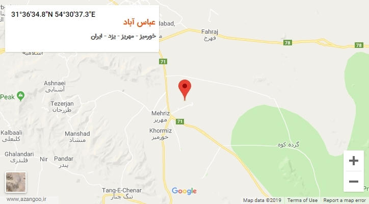 روستای عباس آباد بر روی نقشه