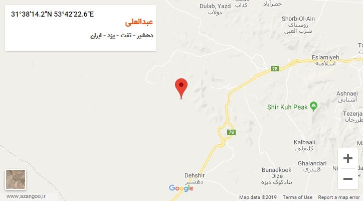 روستای عبدالعلی بر روی نقشه