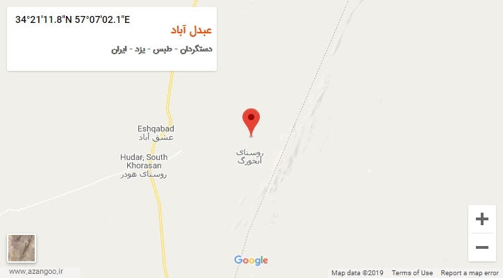 روستای عبدل آباد بر روی نقشه