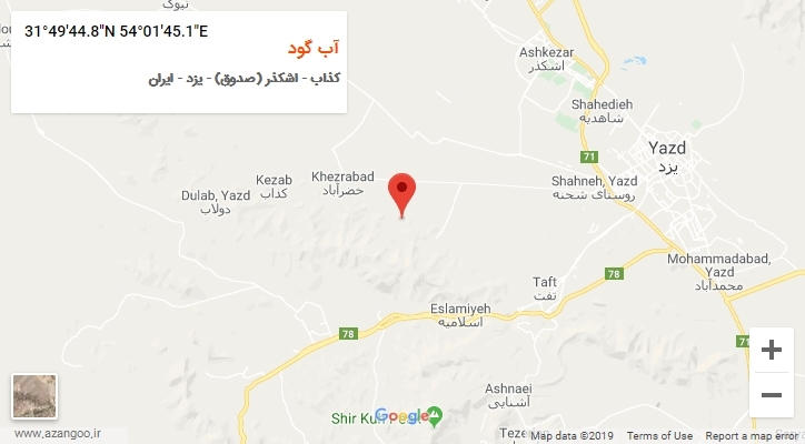 روستای آب گود بر روی نقشه