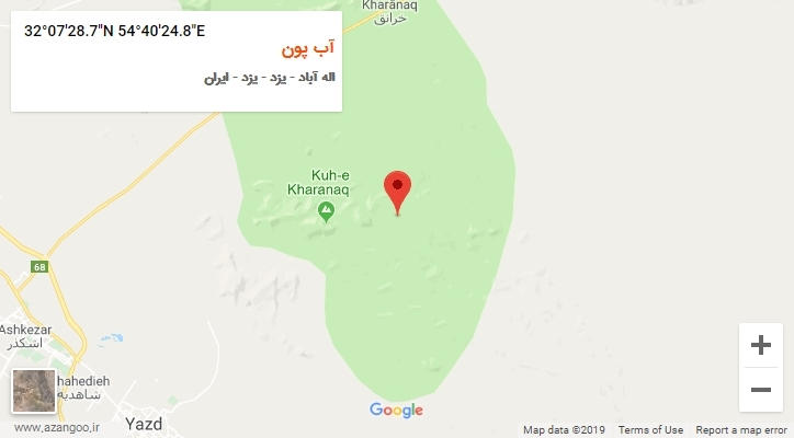 روستای آب پون بر روی نقشه