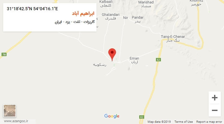 روستای ابراهیم آباد بر روی نقشه