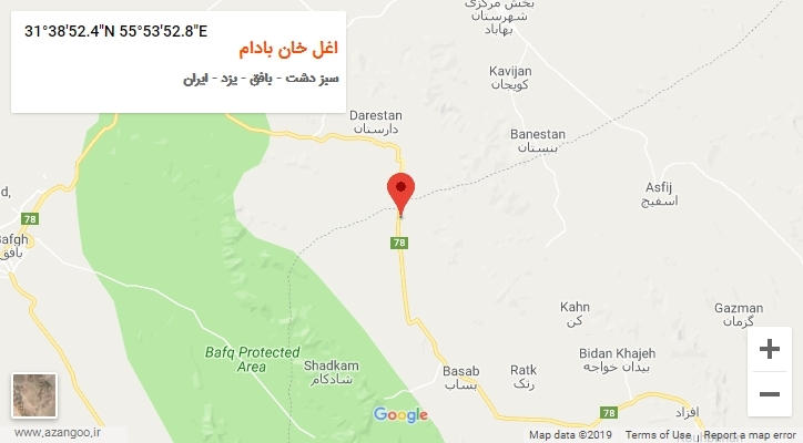 روستای اغل خان بادام بر روی نقشه