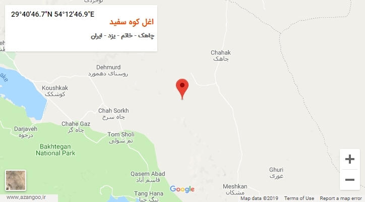 روستای اغل کوه سفید بر روی نقشه