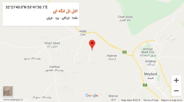 روستای اغل تل لنگه ای بر روی نقشه