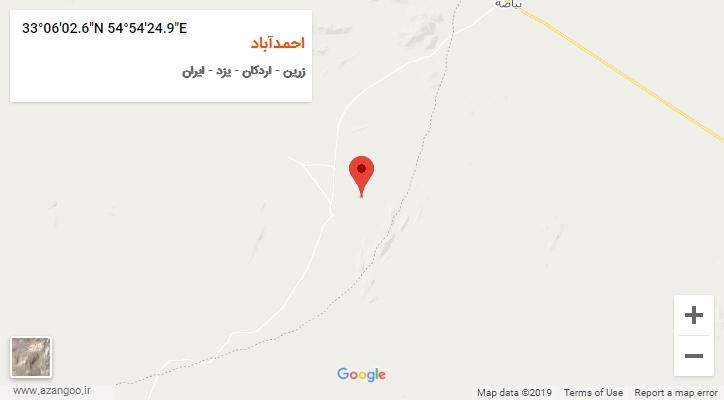 روستای احمدآباد بر روی نقشه