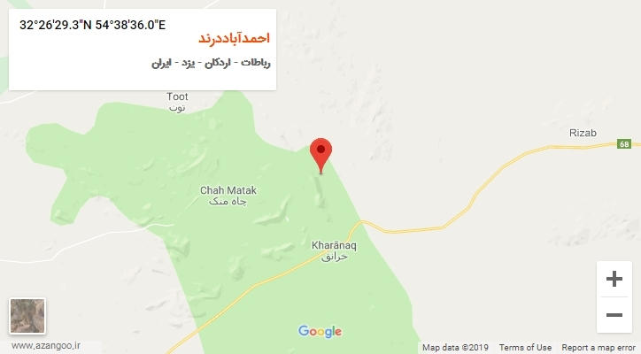 روستای احمدآباددرند بر روی نقشه