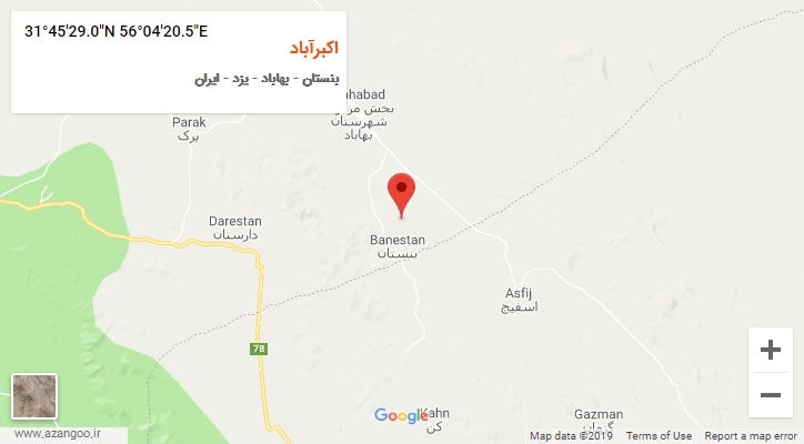 روستای اکبرآباد بر روی نقشه