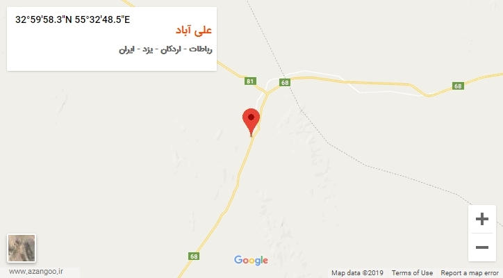 روستای علی آباد بر روی نقشه