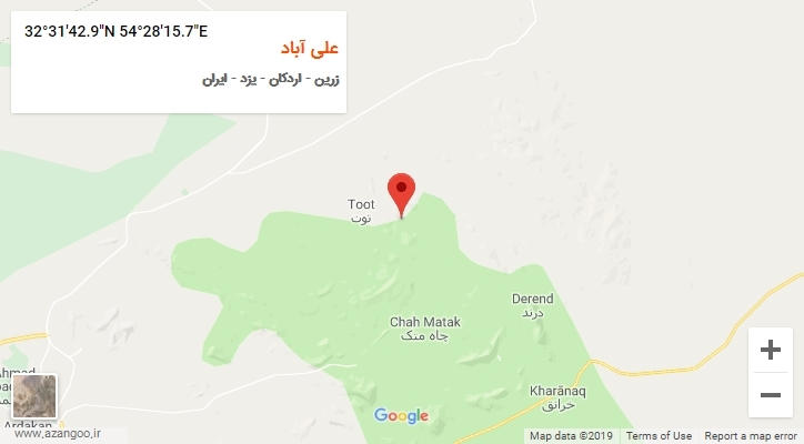 روستای علی آباد بر روی نقشه