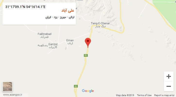 روستای علی آباد بر روی نقشه