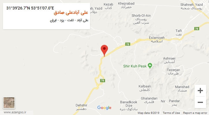 روستای علی آبادعلی صادق بر روی نقشه