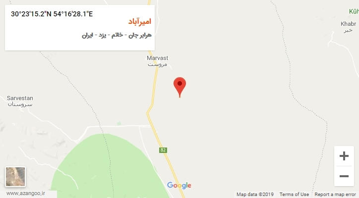 روستای امیرآباد بر روی نقشه