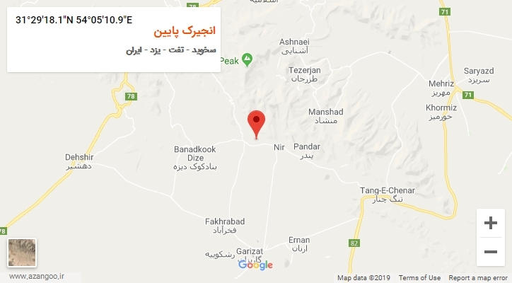 روستای انجیرک پایین بر روی نقشه