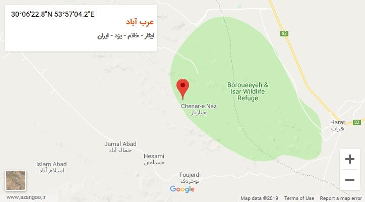 روستای عرب آباد بر روی نقشه