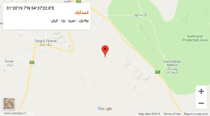 روستای اسدآباد بر روی نقشه