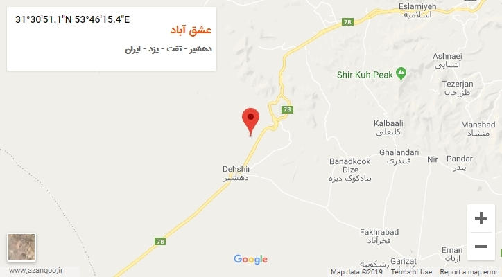 روستای عشق آباد بر روی نقشه