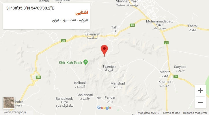 روستای اشنایی بر روی نقشه