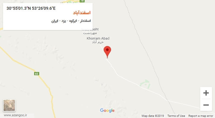 روستای اسفندآباد بر روی نقشه