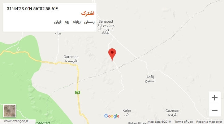 روستای اشترک بر روی نقشه