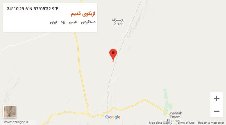روستای ازبکوی قدیم بر روی نقشه