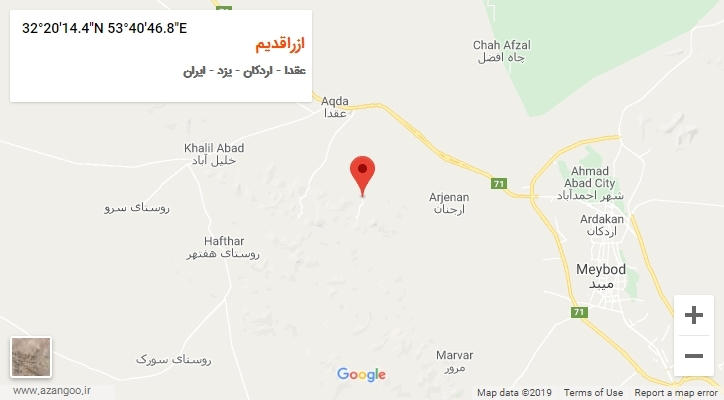 روستای ازراقدیم بر روی نقشه