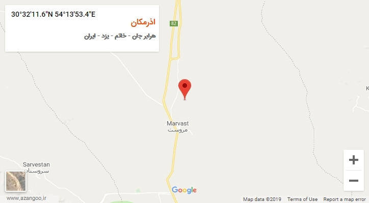 روستای اذرمکان بر روی نقشه