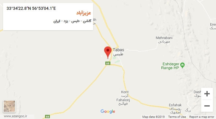 روستای عزیزآباد بر روی نقشه