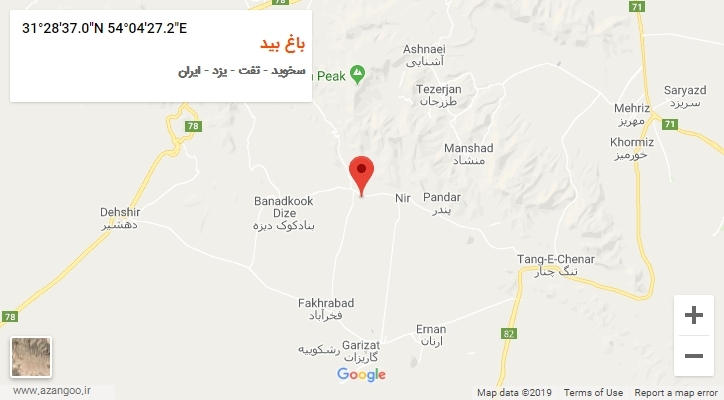 روستای باغ بید بر روی نقشه