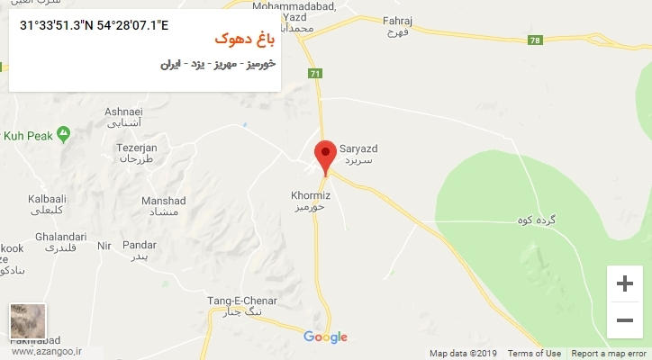 روستای باغ دهوک بر روی نقشه