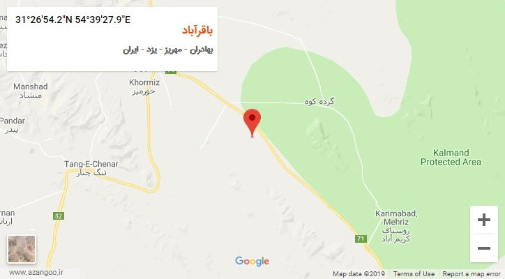 روستای باقرآباد بر روی نقشه