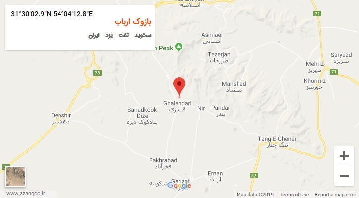 روستای بازوک ارباب بر روی نقشه