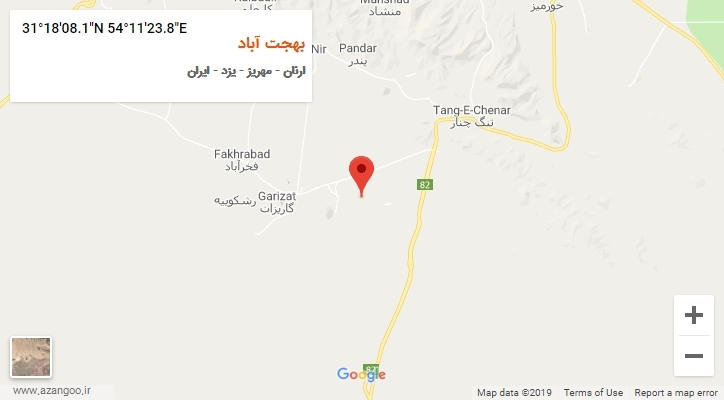 روستای بهجت آباد بر روی نقشه