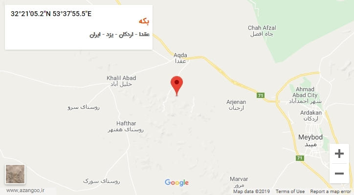 روستای بکه بر روی نقشه