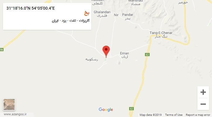 روستای بخ بر روی نقشه