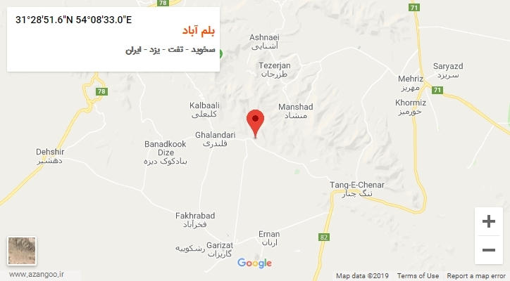 روستای بلم آباد بر روی نقشه