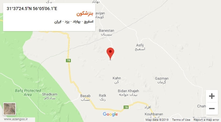 روستای بنزشکون بر روی نقشه
