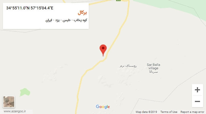 روستای برکال بر روی نقشه