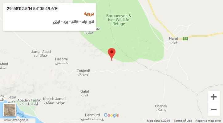 روستای برویه بر روی نقشه