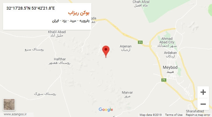 روستای بوکن ریزاب بر روی نقشه