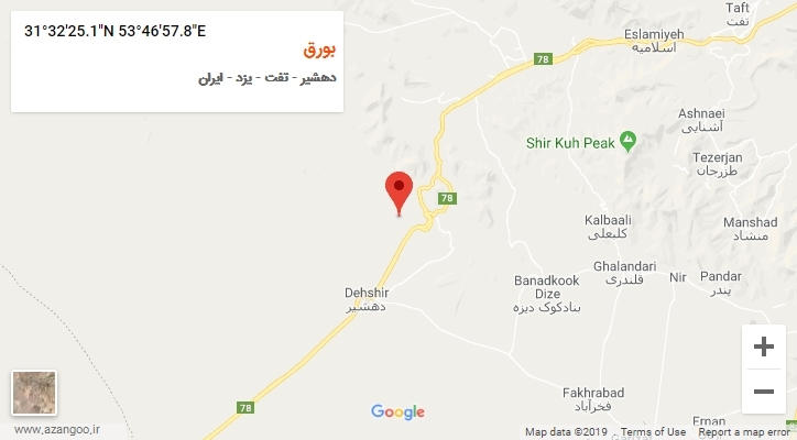 روستای بورق بر روی نقشه